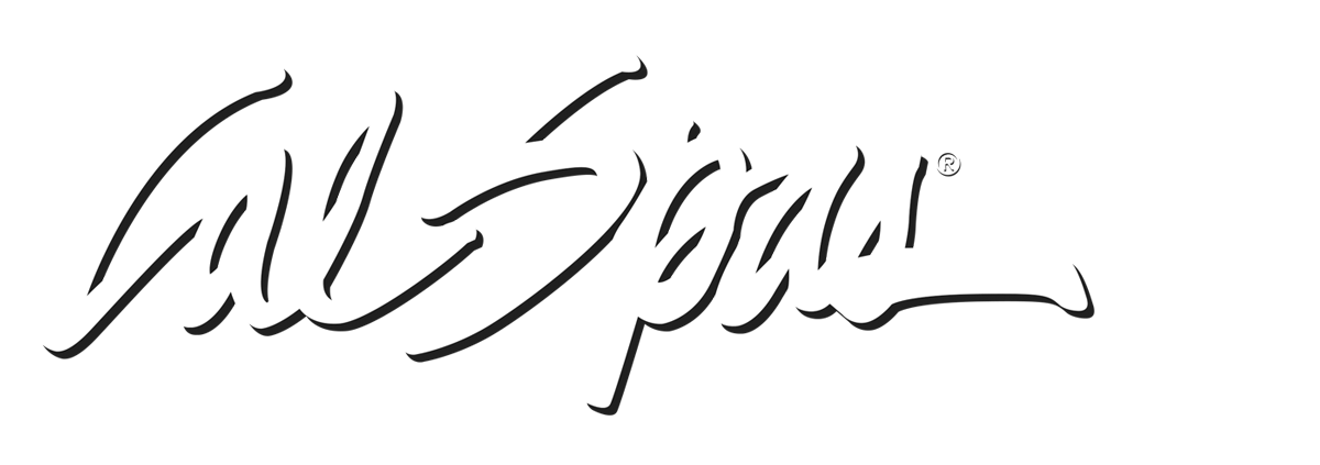 Calspas White logo hot tubs spas for sale Santa Clarita